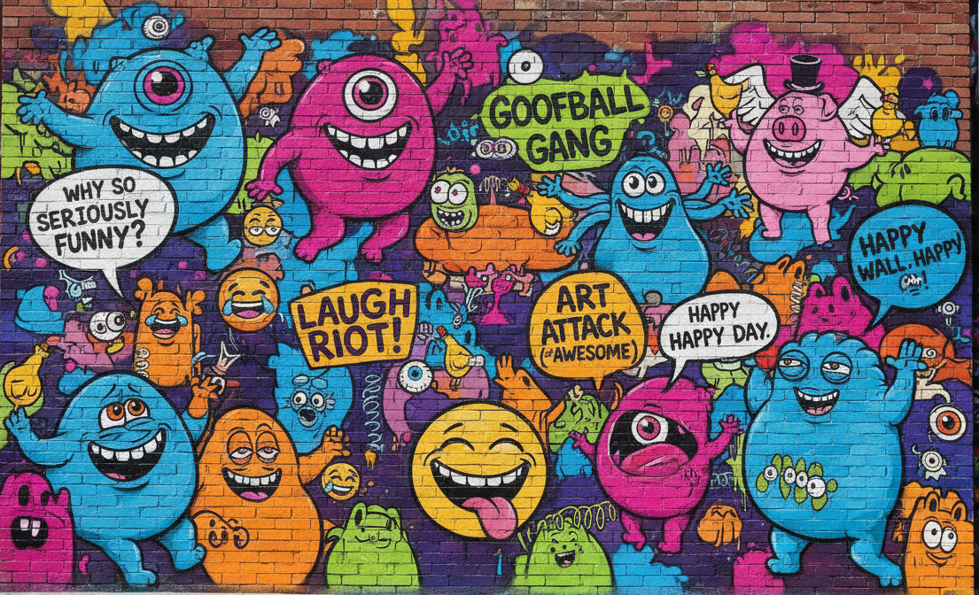 funny graffiti wall